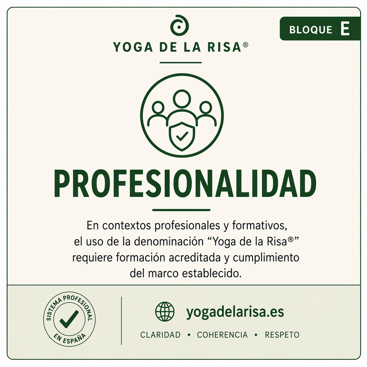 Bloque E - Profesionalidad