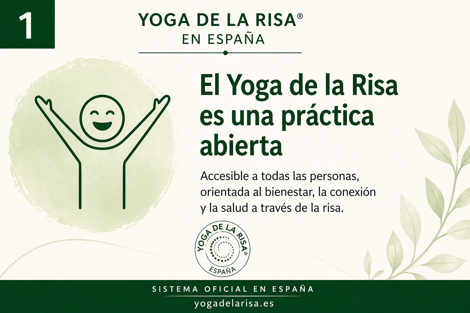 Card institucional sobre la práctica abierta del Yoga de la Risa en España